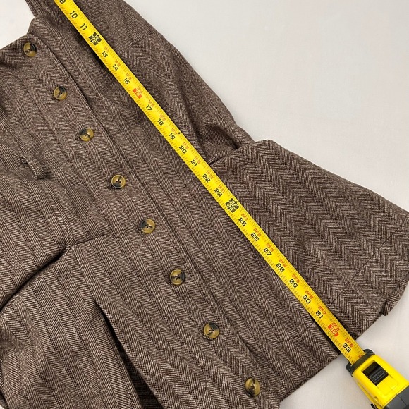 Free People Belong Together Brown Herringbone Pinafore Minidress Womens M - Picture 8 of 8